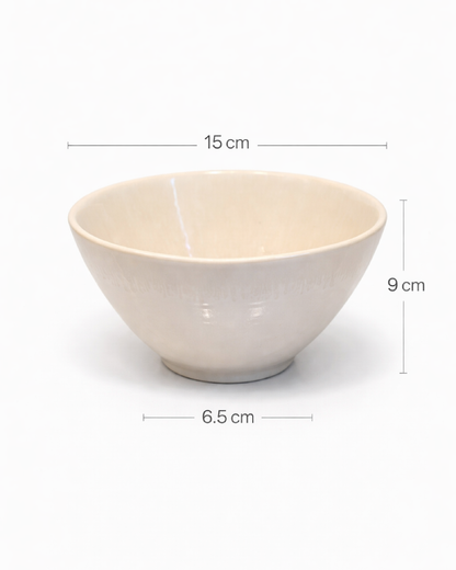 Ciotola alta color crema effetto vulcuno