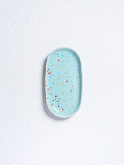 Piattino ceramica party blue