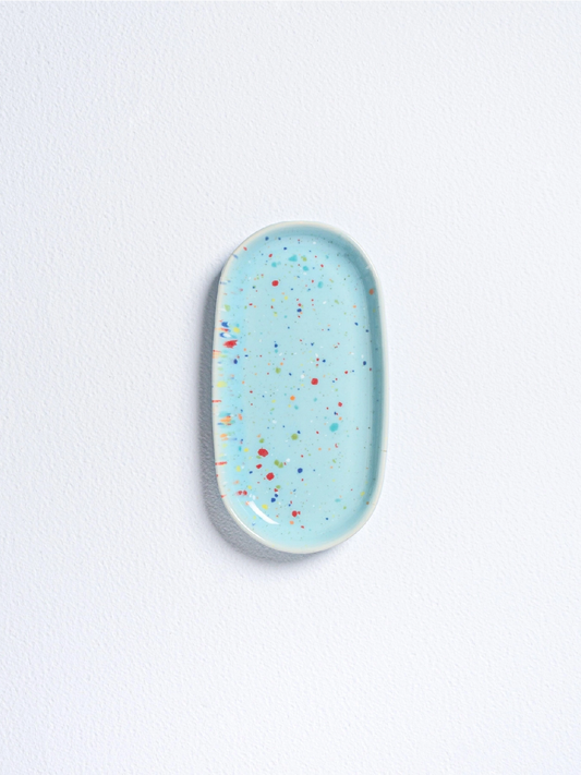 Piattino ceramica party blue