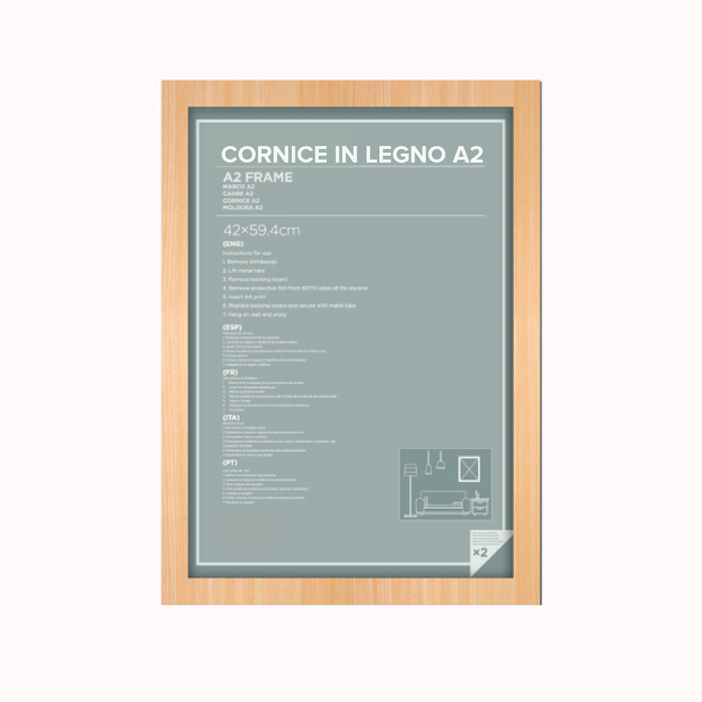 Cornice A2 in legno 42x59,4cm