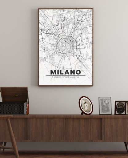 Milano Map Poster A2