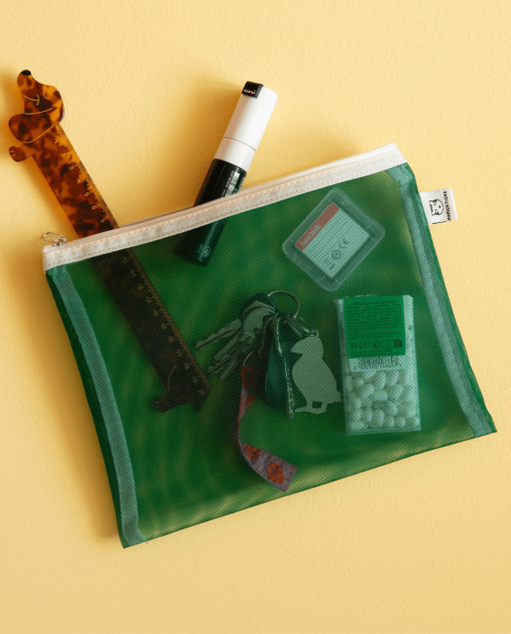 Astuccio Medium verde - panna - ErnestoShop Concept Store