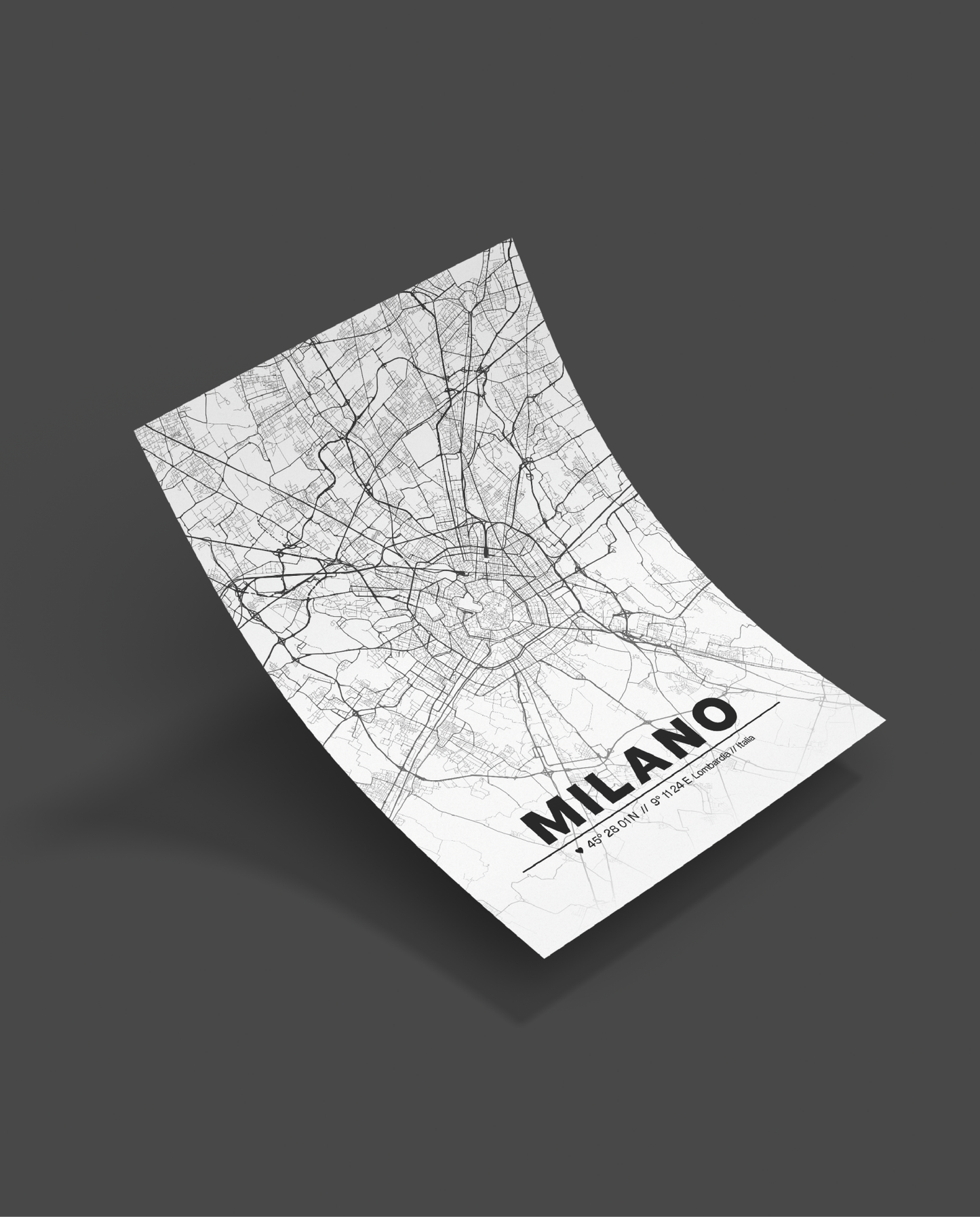 Milano Map Poster A2 - ErnestoShop Concept Store