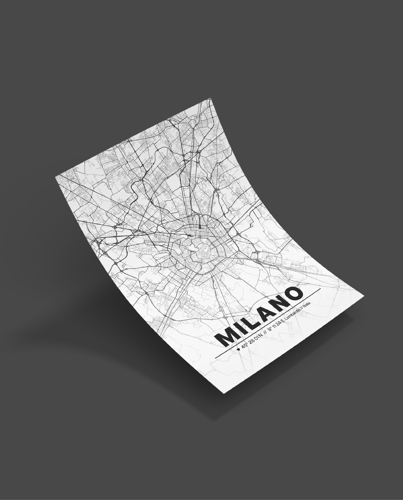 Milano Map Poster A2 - ErnestoShop Concept Store
