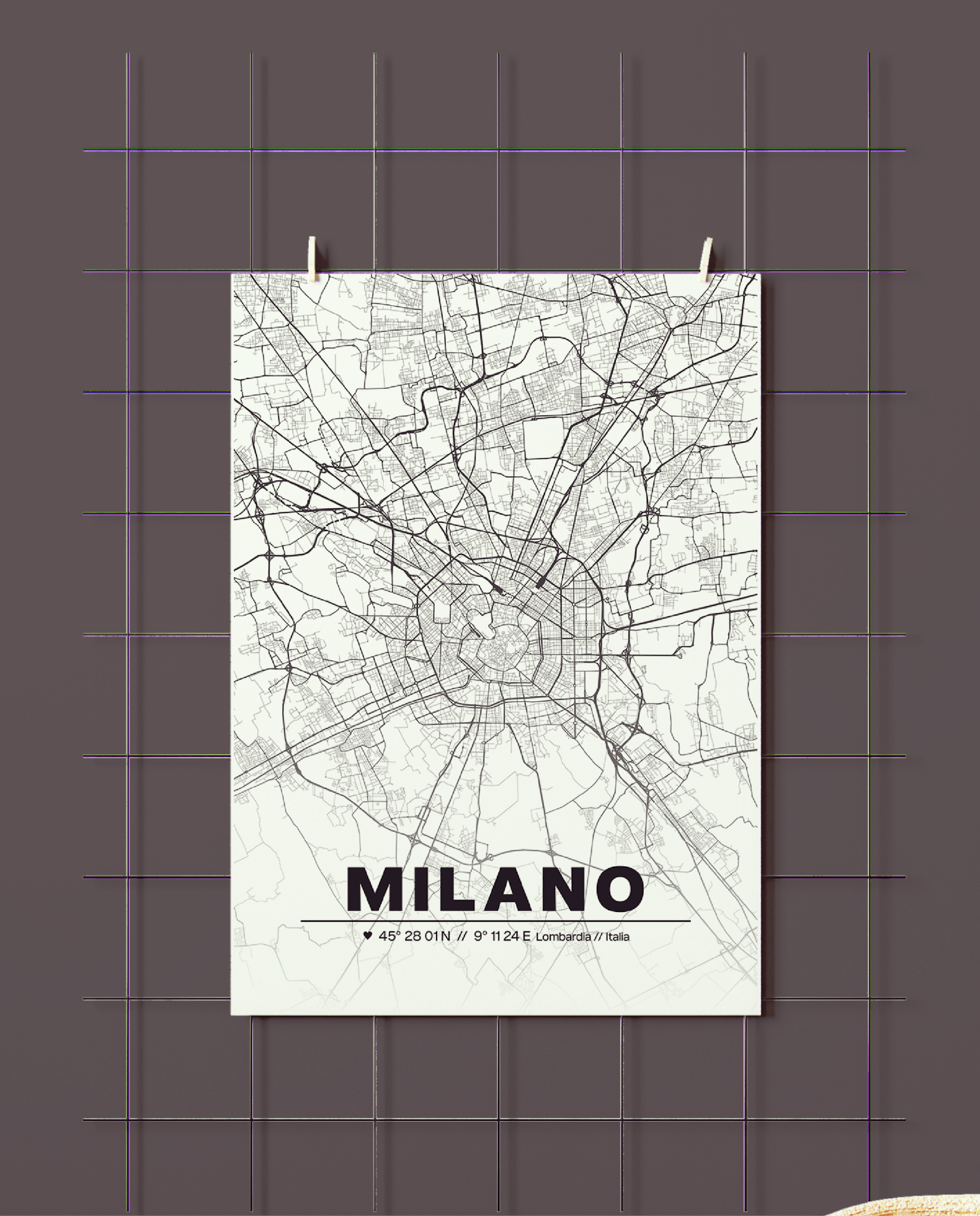 Milano Map Poster A2 - ErnestoShop Concept Store