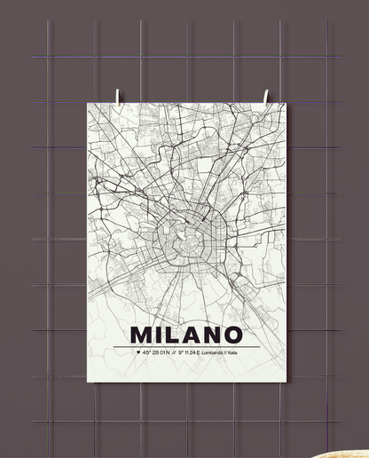 Milano Map Poster A2 - ErnestoShop Concept Store