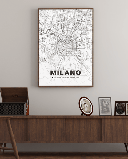 Milano Map Poster A2 - ErnestoShop Concept Store