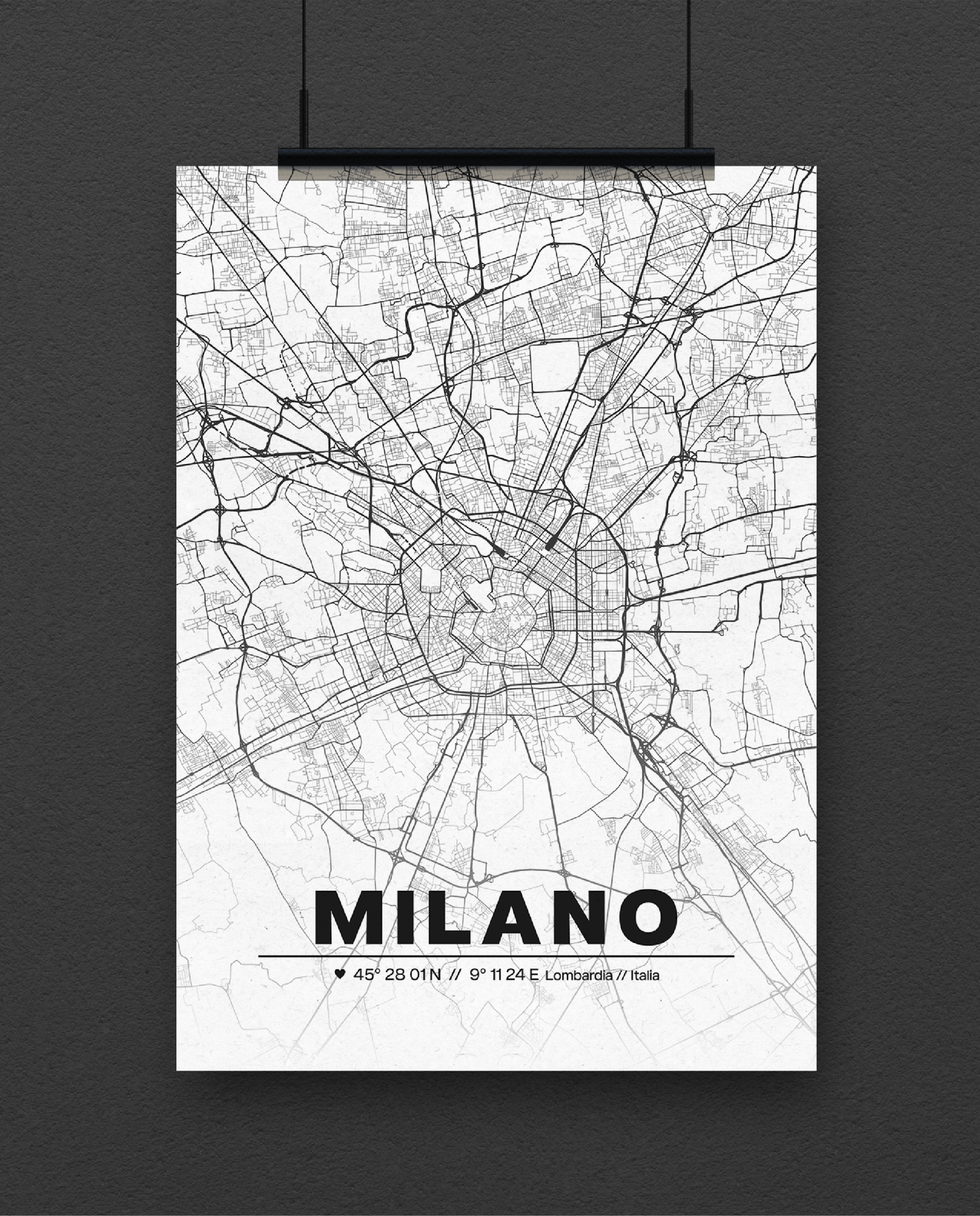 Milano Map Poster A2 - ErnestoShop Concept Store