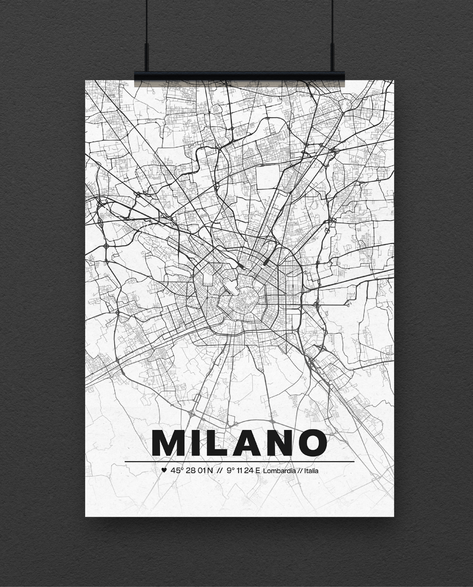 Milano Map Poster A2 - ErnestoShop Concept Store