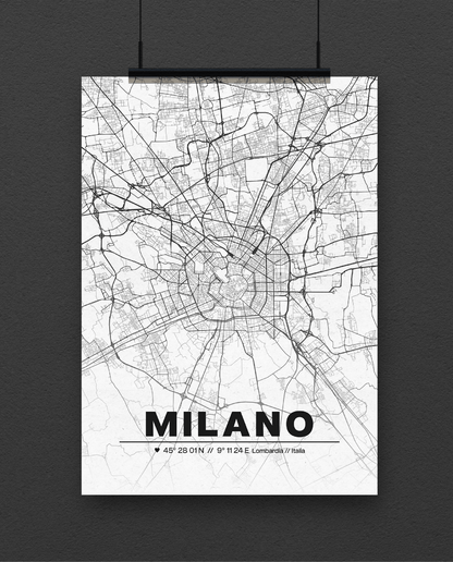 Milano Map Poster A2 - ErnestoShop Concept Store
