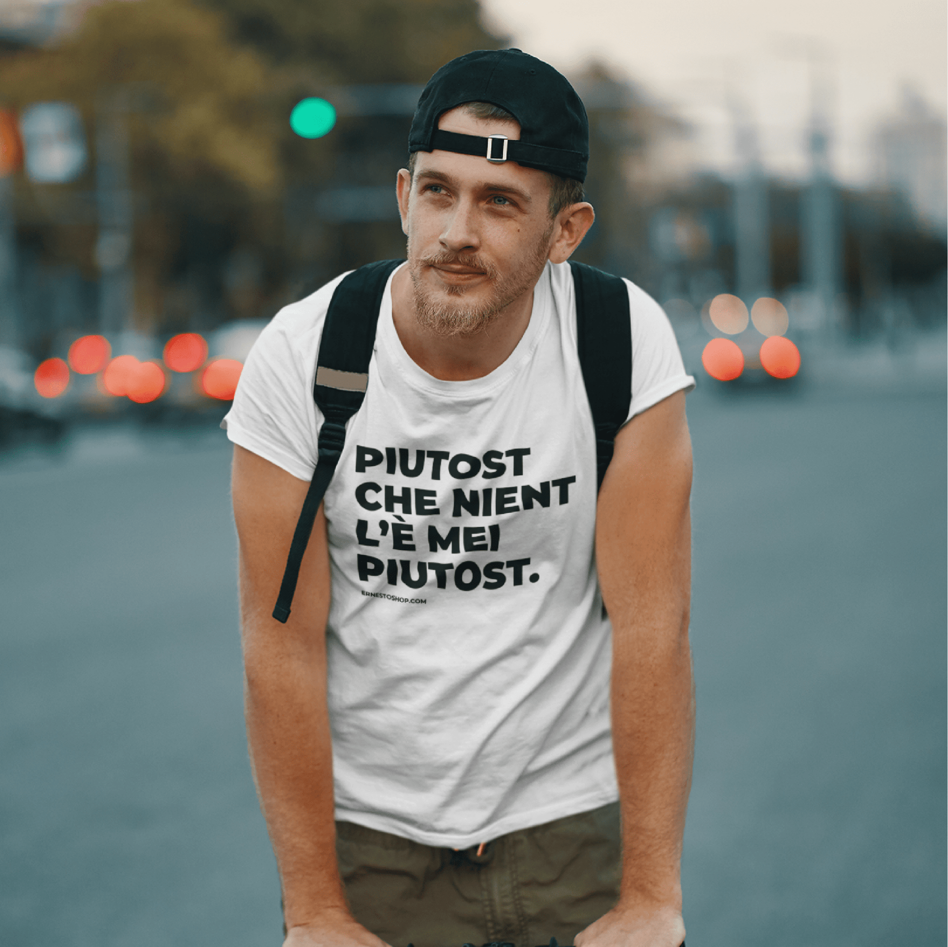 T-shirt PIUTOST maniche risvoltate BIANCA - ErnestoShop Concept Store