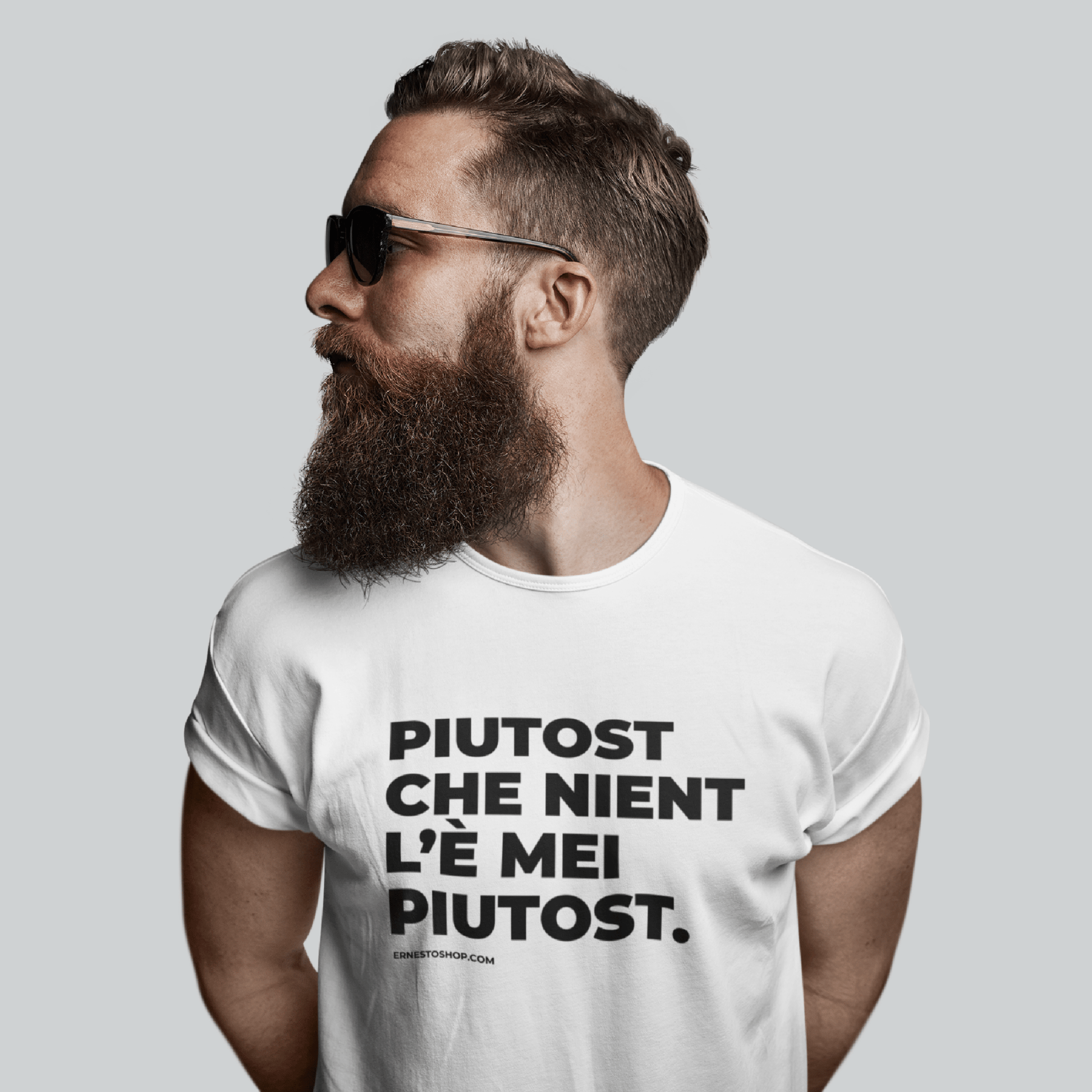 T-shirt PIUTOST maniche risvoltate BIANCA - ErnestoShop Concept Store