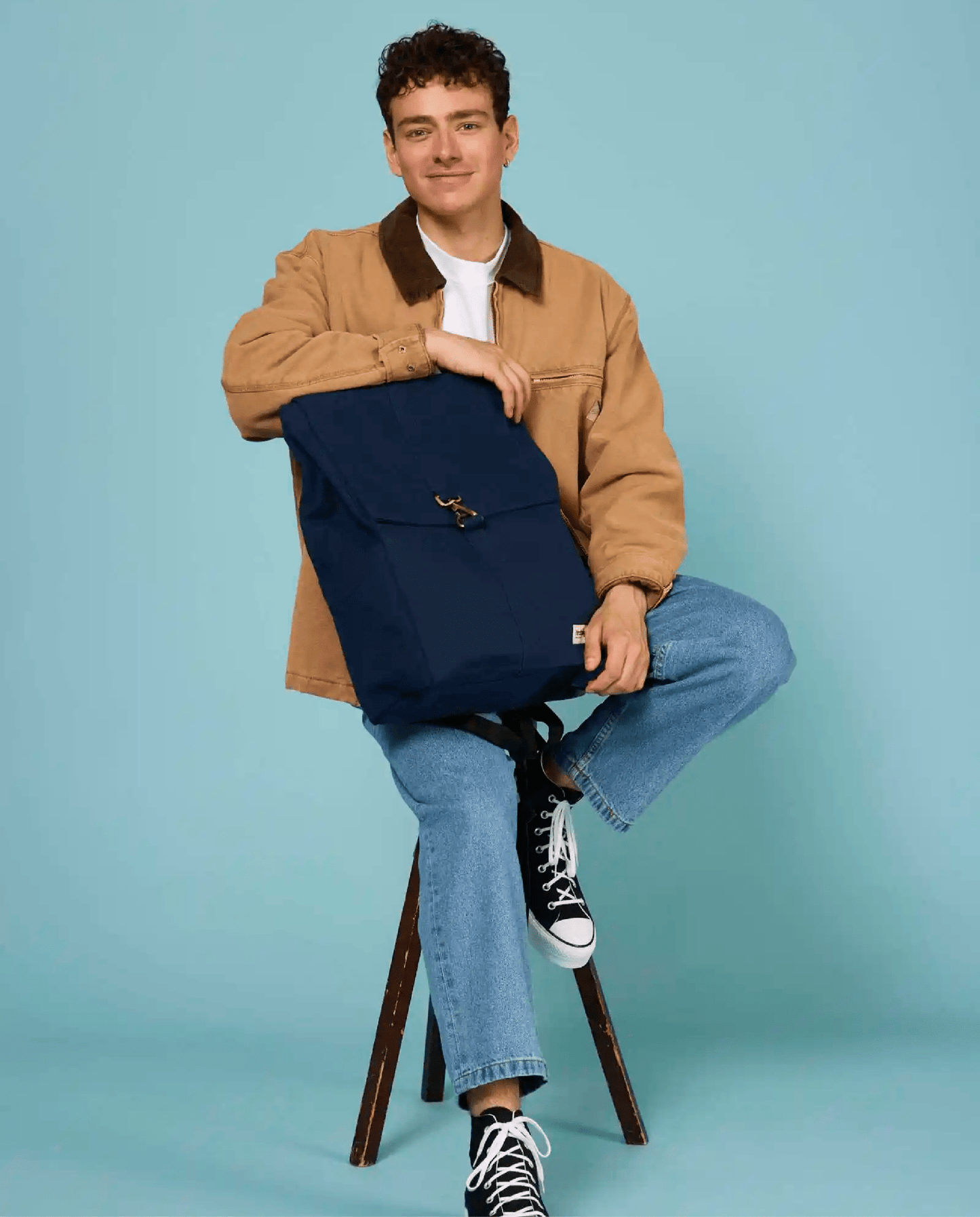 Zaino blu navy in tessuto - ErnestoShop Concept Store