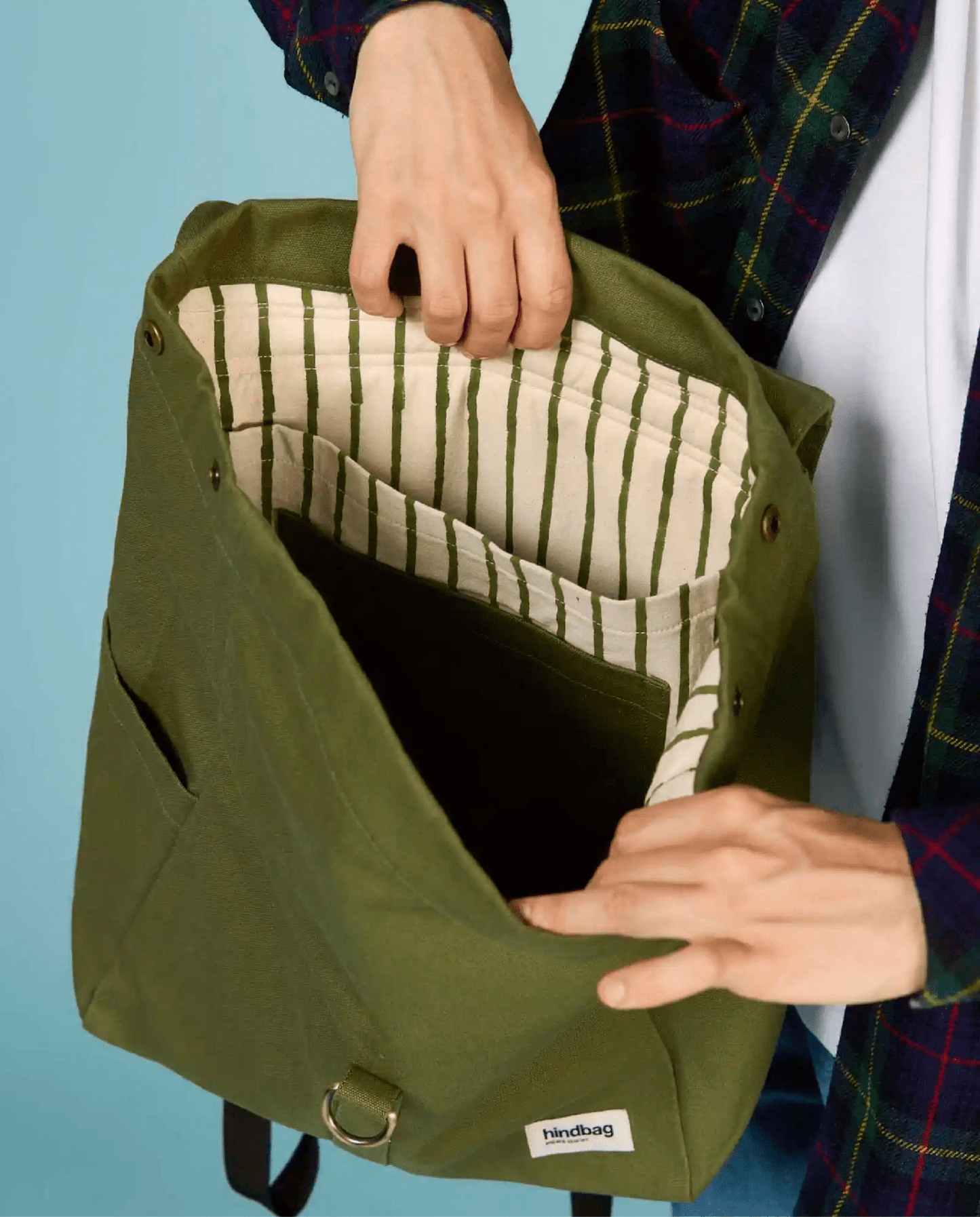 Zaino verde oliva in tessuto - ErnestoShop Concept Store